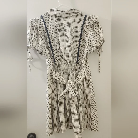 Free People Polka Dot Ruffle Sleeve Dress, Size Small Petite, Cotton. - Picture 6 of 9
